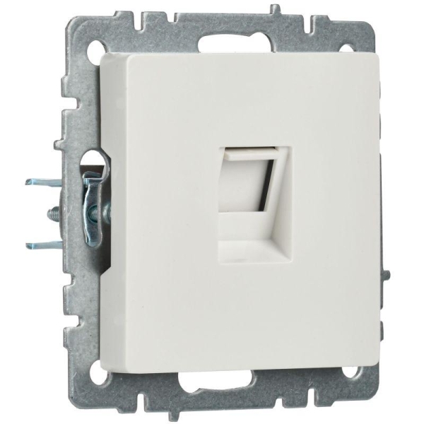 Розетка компьютерная СП RJ45 кат.5E BRITE РК10-БрБ механизм бел. IEK BR-K10-1-K01 Розетка компьютерная СП RJ45 кат.5E BRITE РК10-БрБ механизм бел. IEK BR-K10-1-K01