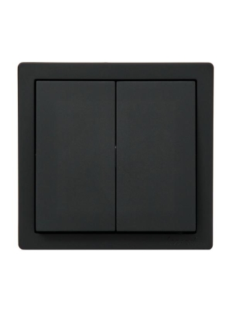 Выключатель 2-клав. LETO черн. бархат LEZARD 752-4200-101