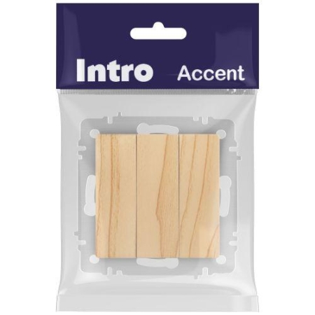 Выключатель 3-кл. СП Accent 6-106-11 10А IP20 250В AL/CU сосна Intro Б0063552