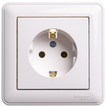 Розетка 1-м СП W59 16А IP20 с заземл. без защ. шторок бел. SE RS16-154-18 Розетка 1-м СП W59 16А IP20 с заземл. без защ. шторок бел. SE RS16-154-18