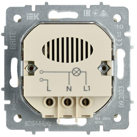 Выключатель карточный BRITE 30А ВС10-1-8-БрКр механизм беж. IEK BR-V11-0-10-K10