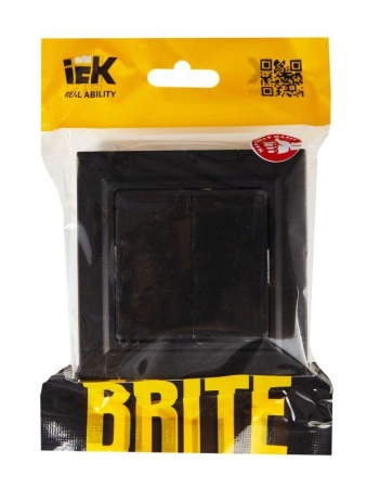 Выключатель 2-кл. СП BRITE ВСР10-2-0-БрЧ 10А в сборе черн. IEK BR-V20-0-10-K02-F