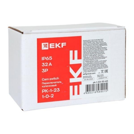 Переключатель кулачковый ПК-1-23 3п 32А "1-0-2" IP65 EKF pk-1-23-32-65 Переключатель кулачковый ПК-1-23 3п 32А "1-0-2" IP65 EKF pk-1-23-32-65