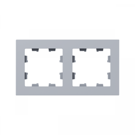 Рамка 2-м Эпика пластик алюм. EKF UP1-FPA-02