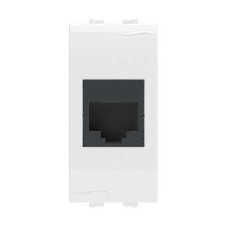 Розетка компьютерная 1-м СП 1мод. Brava RJ45 кат.5E бел. DKC 76654B Розетка компьютерная 1-м СП 1мод. Brava RJ45 кат.5E бел. DKC 76654B