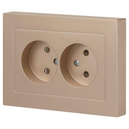 Розетка 2-м СП Accent 6-204-04 16А IP20 250В 2P AL/CU шампань Intro Б0063462 Розетка 2-м СП Accent 6-204-04 16А IP20 250В 2P AL/CU шампань Intro Б0063462