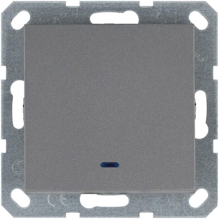 Переключатель проходной 1-кл. 10А IP20 с подсветкой механизм алюм. Jasmart G3012NS Переключатель проходной 1-кл. 10А IP20 с подсветкой механизм алюм. Jasmart G3012NS