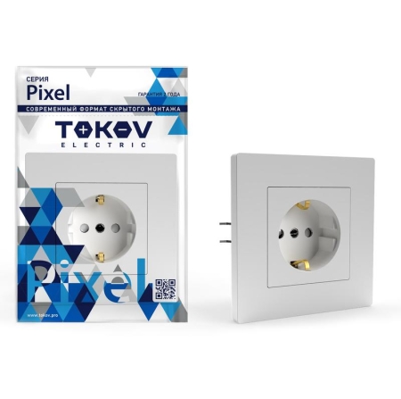 Розетка 1-м СП Pixel 16А IP20 с заземл. защ. шторки в сборе бел. TOKOV ELECTRIC TKE-PX-R1FZSF-C01 Розетка 1-м СП Pixel 16А IP20 с заземл. защ. шторки в сборе бел. TOKOV ELECTRIC TKE-PX-R1FZSF-C01