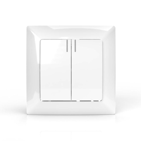 Выключатель 2-кл. СП AVA 10А IP20 с индикатором в сборе бел. TOKOV LIGHT TKL-AV-V2IF-C01