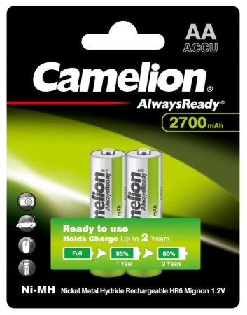 Аккумулятор Always Ready AA-2700mAh Ni-Mh BL-2 NH-AA2700BP2 1.2В Camelion 15036 Аккумулятор Always Ready AA-2700mAh Ni-Mh BL-2 NH-AA2700BP2 1.2В Camelion 15036