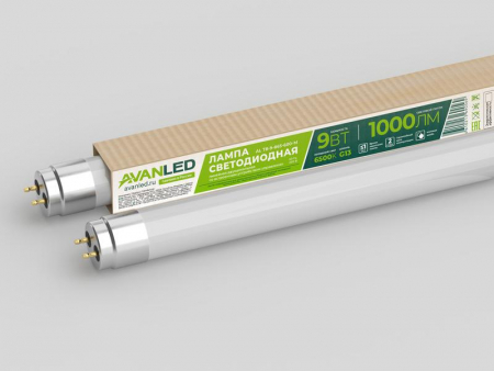 Лампа светодиодная AL T8-9-865-600-М 9Вт матовая 6500К холод. бел. G13 1000лм 195-265В (пр-во РФ) AVANLED 11106651 Лампа светодиодная AL T8-9-865-600-М 9Вт матовая 6500К холод. бел. G13 1000лм 195-265В (пр-во РФ) AVANLED 11106651