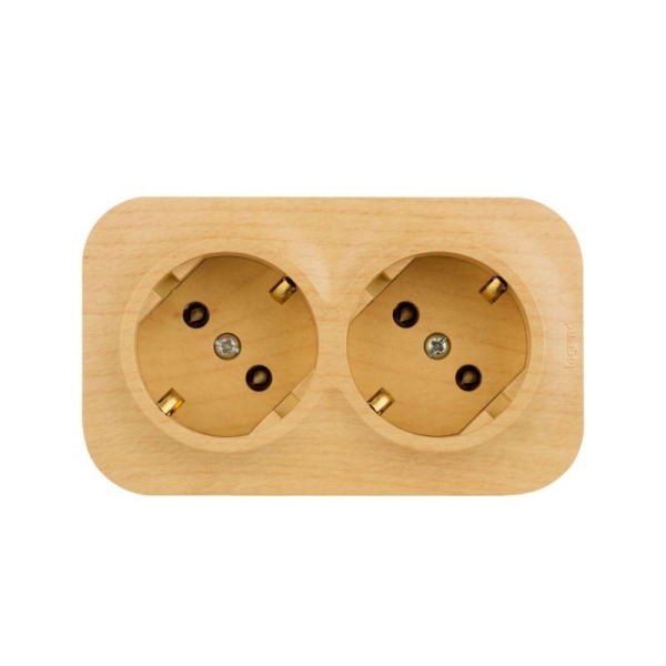 Розетка 2-м ОП Quteo 16А IP20 250В 2х2P+E с заземл. без защ. шторок дерево IEK 782293 Розетка 2-м ОП Quteo 16А IP20 250В 2х2P+E с заземл. без защ. шторок дерево IEK 782293