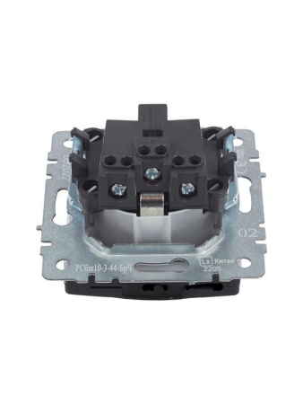 Розетка BRITE РСбш10-3-44-БрЧ 16А IP44 с заземл. защ. шторки с крышкой механизм черн. IEK BR-R16-16-44-K02