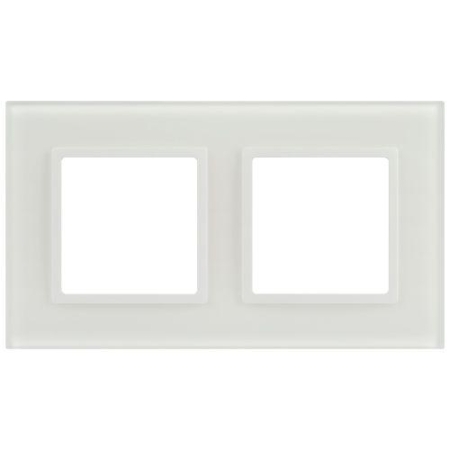 Рамка 2-м Elegance 14-5102-01М для розеток и выключателей стекло матов. бел. Эра Б0065834