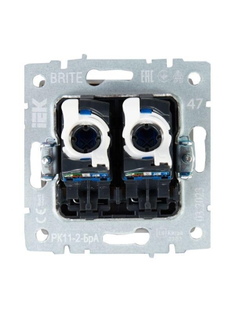 Розетка компьютерная двойн. СП RJ45 кат.6 BRITE РК11-2-БрА механизм алюм. IEK BR-K20-2-K47 Розетка компьютерная двойн. СП RJ45 кат.6 BRITE РК11-2-БрА механизм алюм. IEK BR-K20-2-K47