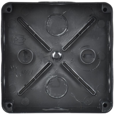 Коробка распаячная КМ41233 100х100х50мм IP44 6 вводов черн. IEK UKO11-100-100-050-K02-44