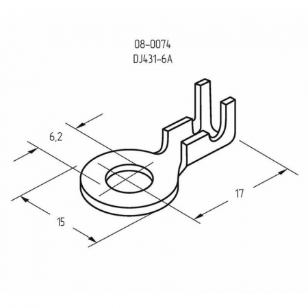 Наконечник кольцевой d6.2мм 0.5-0.8кв.мм НК 6-0.5-0.8 Rexant 08-0074