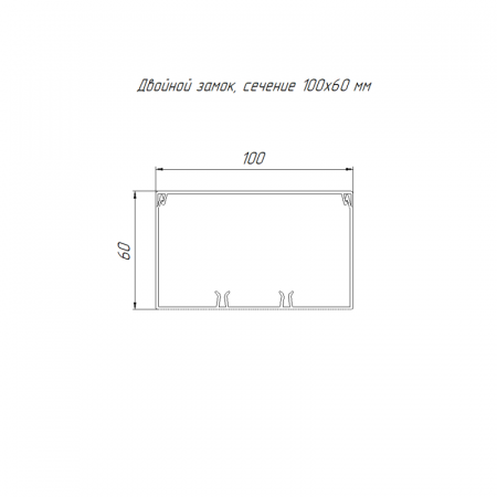 Кабель-канал 100х60 L2000 с двойн. замком бел. Промрукав PR.0610061