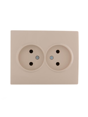 Розетка 2-м СП Karina 16А IP20 без заземл. керамика крем. LEZARD 707-0300-128 Розетка 2-м СП Karina 16А IP20 без заземл. керамика крем. LEZARD 707-0300-128