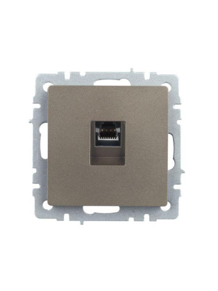 Розетка компьютерная СП RJ45 кат.5E BRITE РК10-БрШ механизм шампань IEK BR-K10-1-K37 Розетка компьютерная СП RJ45 кат.5E BRITE РК10-БрШ механизм шампань IEK BR-K10-1-K37