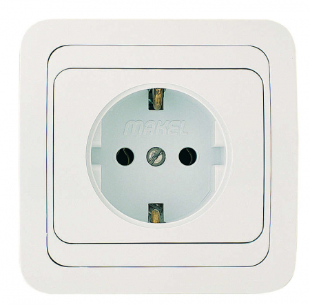 Розетка 1-м СП Mimoza 16А IP20 с заземл. пластик. основ. бел./бел. Makel 12028 Розетка 1-м СП Mimoza 16А IP20 с заземл. пластик. основ. бел./бел. Makel 12028