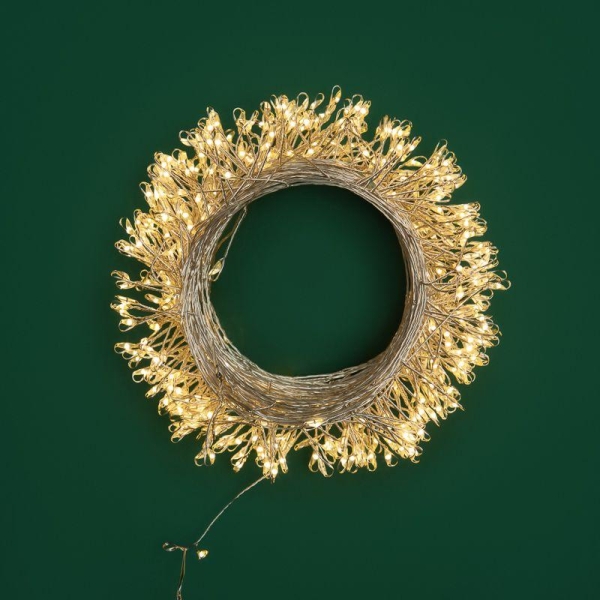 Гирлянда светодиодная "Роса "Фейерверк" 20м 500LED тепл. бел. 7.2Вт IP20 с контроллером на катушке Neon-Night 303-446