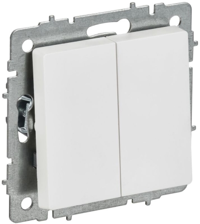 Выключатель 2-кл. СП BRITE ВС10-2-0-БрАБ 10А механизм арктич. бел. IEK BR-V20-0-10-K91