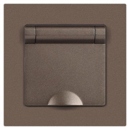 Розетка 1-м СП Accent 6-203-08 16А IP20 250В 2P+E Schuko с крышкой AL/CU Accent бронза Intro Б0063436 Розетка 1-м СП Accent 6-203-08 16А IP20 250В 2P+E Schuko с крышкой AL/CU Accent бронза Intro Б0063436