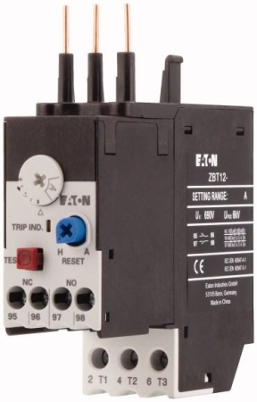 Реле перегрузки 1НЗ+1НО 1.6...2.4А для контакторов DILMT7…12 T12-2.4 EATON 190936 Реле перегрузки 1НЗ+1НО 1.6...2.4А для контакторов DILMT7…12 T12-2.4 EATON 190936