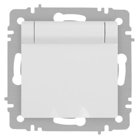 Розетка 1-м СП Accent 6-203-01М 16А IP20 250В 2P+E Schuko с крышкой бел. матов. Intro Б0063713 Розетка 1-м СП Accent 6-203-01М 16А IP20 250В 2P+E Schuko с крышкой бел. матов. Intro Б0063713