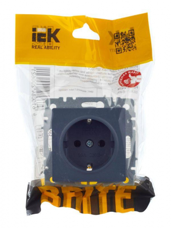 Розетка 1-м СП BRITE РС11-1-0-БрМ 16А с заземл. без защ. шторки механизм маренго IEK BR-R11-16-K35 Розетка 1-м СП BRITE РС11-1-0-БрМ 16А с заземл. без защ. шторки механизм маренго IEK BR-R11-16-K35