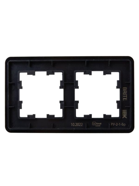Рамка 2-м BRITE РУ-2-1-Бр метал. черн. RE AL IEK BR-M22-M-21-K02