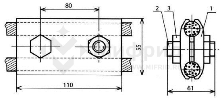 Зажим питающий алюминиевых проводов КС-064-1