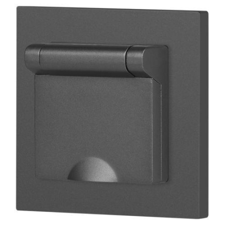 Розетка 1-м СП Accent 6-203-07 16А IP20 250В 2P+E Schuko с крышкой AL/CU графит Intro Б0063441 Розетка 1-м СП Accent 6-203-07 16А IP20 250В 2P+E Schuko с крышкой AL/CU графит Intro Б0063441