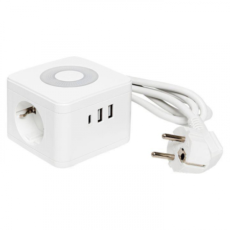 Удлинитель "Куб" 2х1.3м 2USB 2.4А+Type C + Ночник 1кв.мм EKF UBA-CUB-2-TC Удлинитель "Куб" 2х1.3м 2USB 2.4А+Type C + Ночник 1кв.мм EKF UBA-CUB-2-TC