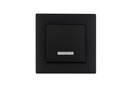 Выключатель 1-клав. с подсветкой Karea RIZZ STAR чер. Makel 88054021