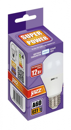 Лампа светодиодная PLED-SP 12Вт A60 4000К нейтр. бел. E27 230В/50Гц JazzWay 5019607 Лампа светодиодная PLED-SP 12Вт A60 4000К нейтр. бел. E27 230В/50Гц JazzWay 5019607