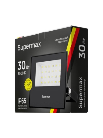 Прожектор светодиодный Supermax SPR 30Вт 6500К 3000лм IP65 КОСМОС S_PR_LED_30 Прожектор светодиодный Supermax SPR 30Вт 6500К 3000лм IP65 КОСМОС S_PR_LED_30