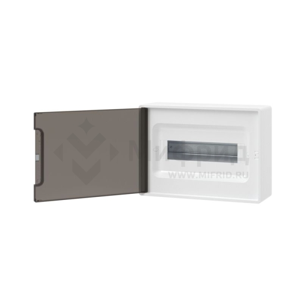 Щиток настенный Фрейм (FRAME) ЩРн-п-12 12мод. с тонированной дверцей с 2 шин PEN на 8+6 отверст. бел. DKC F12W1WD