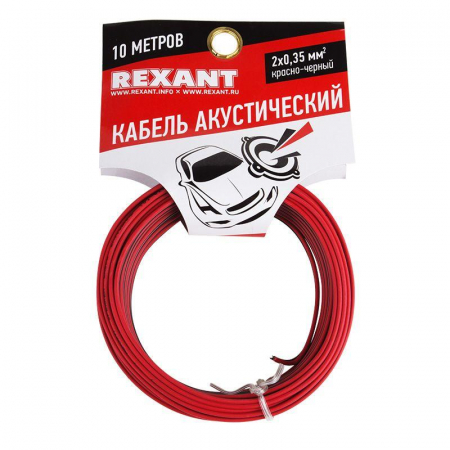Кабель Stereo 2х0.35 красн./черн. (уп.10м) Rexant 01-6102-3-10 Кабель Stereo 2х0.35 красн./черн. (уп.10м) Rexant 01-6102-3-10