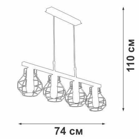 Люстра 4xE27 макс. 40Вт Vitaluce V4962-1/4S Люстра 4xE27 макс. 40Вт Vitaluce V4962-1/4S