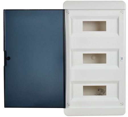 Корпус ЩРВ-П-36 TEKFOR IP41 черн. прозр. дверь пластик. IEK TF5-KP12-V-36-41-K01-K03