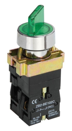 Переключатель LAY5-BK2365 на 2 полож. 1НО+1НЗ зел. KARAT IEK BSW90-BK-2-K06