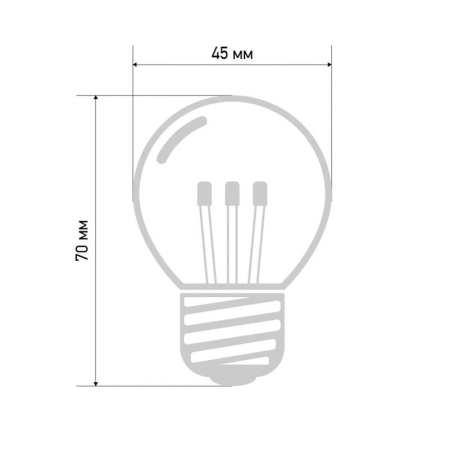Лампа светодиодная 1Вт шар d45 6LED прозрачная тепл. бел. E27 эффект лампы накаливания Neon-Night 405-126 Лампа светодиодная 1Вт шар d45 6LED прозрачная тепл. бел. E27 эффект лампы накаливания Neon-Night 405-126