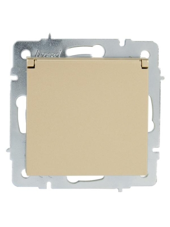 Розетка с заземл. VESNA с крышкой ПБТ зол. LEZARD 742-3688-123B Розетка с заземл. VESNA с крышкой ПБТ зол. LEZARD 742-3688-123B