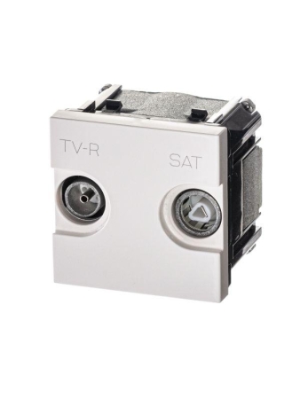 Розетка телевизионная одиночная TV/R/SAT 2мод. Zenit с накладкой бел. ABB 2CLA225130N1101 Розетка телевизионная одиночная TV/R/SAT 2мод. Zenit с накладкой бел. ABB 2CLA225130N1101