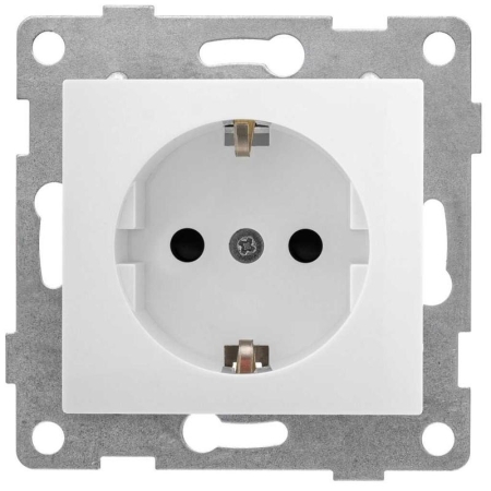 Розетка 1-м СП Bravo 16А 250В с заземл. защ. шторки механизм бел. GUSI С10Р4-001 Розетка 1-м СП Bravo 16А 250В с заземл. защ. шторки механизм бел. GUSI С10Р4-001