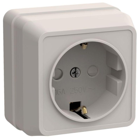 Розетка 1-м ОП Октава РСш20-3-ОКм 16А IP20 с заземл. защ. шторки крем. GENERICA ERO14-K33-16-DC Розетка 1-м ОП Октава РСш20-3-ОКм 16А IP20 с заземл. защ. шторки крем. GENERICA ERO14-K33-16-DC