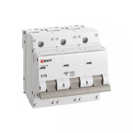 Выключатель автоматический модульный 3п C 10А 10кА ВА 47-100 PROxima EKF mcb47100-3-10C-pro Выключатель автоматический модульный 3п C 10А 10кА ВА 47-100 PROxima EKF mcb47100-3-10C-pro
