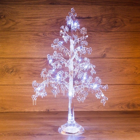 Фигура светодиодная "Ель" 51см 15LED бел. 1Вт IP20 на подставке элементы питания 3хAAA (не в компл.) Neon-Night 513-033